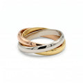 แหวนสแตนเลสแท้ 316L สีทรีโทน ดีไซน์วงกลมสามกษัตริย์ไขว้ (Triple Rolling Rings) สไตล์คลาสสิกพรีเมียม ไม่ลอกไม่ดำ [The Trinity Harmony Ring]