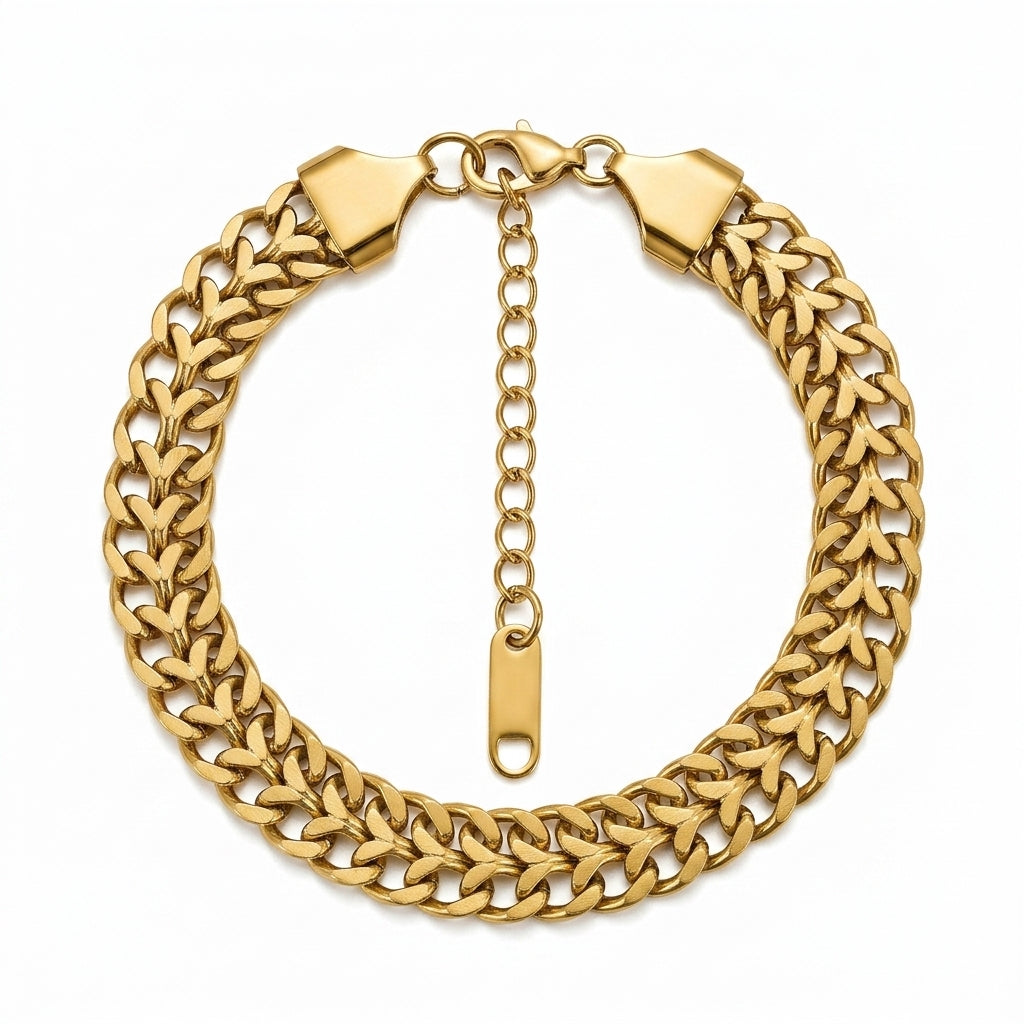 สร้อยข้อมือสแตนเลสแท้ ลายดับเบิ้ลแฟรงโก้พรีเมียม (Premium Double Franco Chain Bracelet)