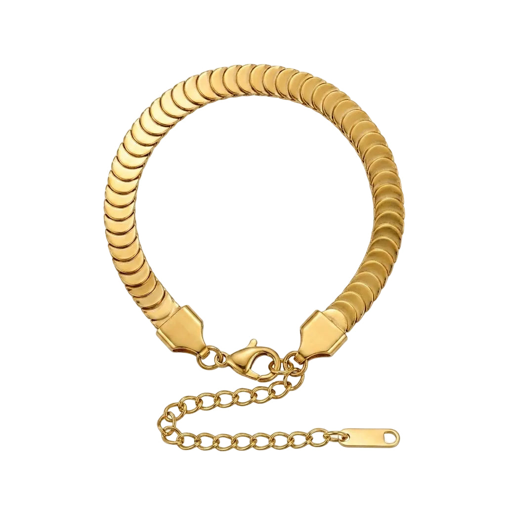 สร้อยข้อมือสแตนเลสแท้ ลายแบนแฮร์ริ่งโบนพรีเมียม (Premium Flat Herringbone Chain Bracelet)