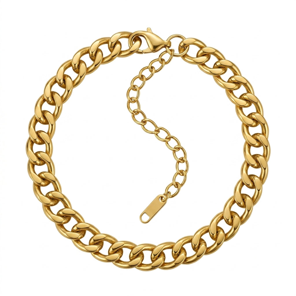 สร้อยข้อมือสแตนเลสแท้ ลายคิวบันลิงก์พรีเมียม (Premium Cuban Link Chain Bracelet)