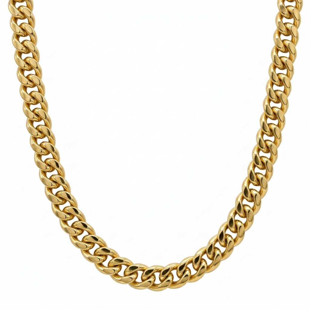 สร้อยคอสแตนเลสแท้ ลายคิวบันพรีเมียม (Premium Cuban Link Chain Necklace)
