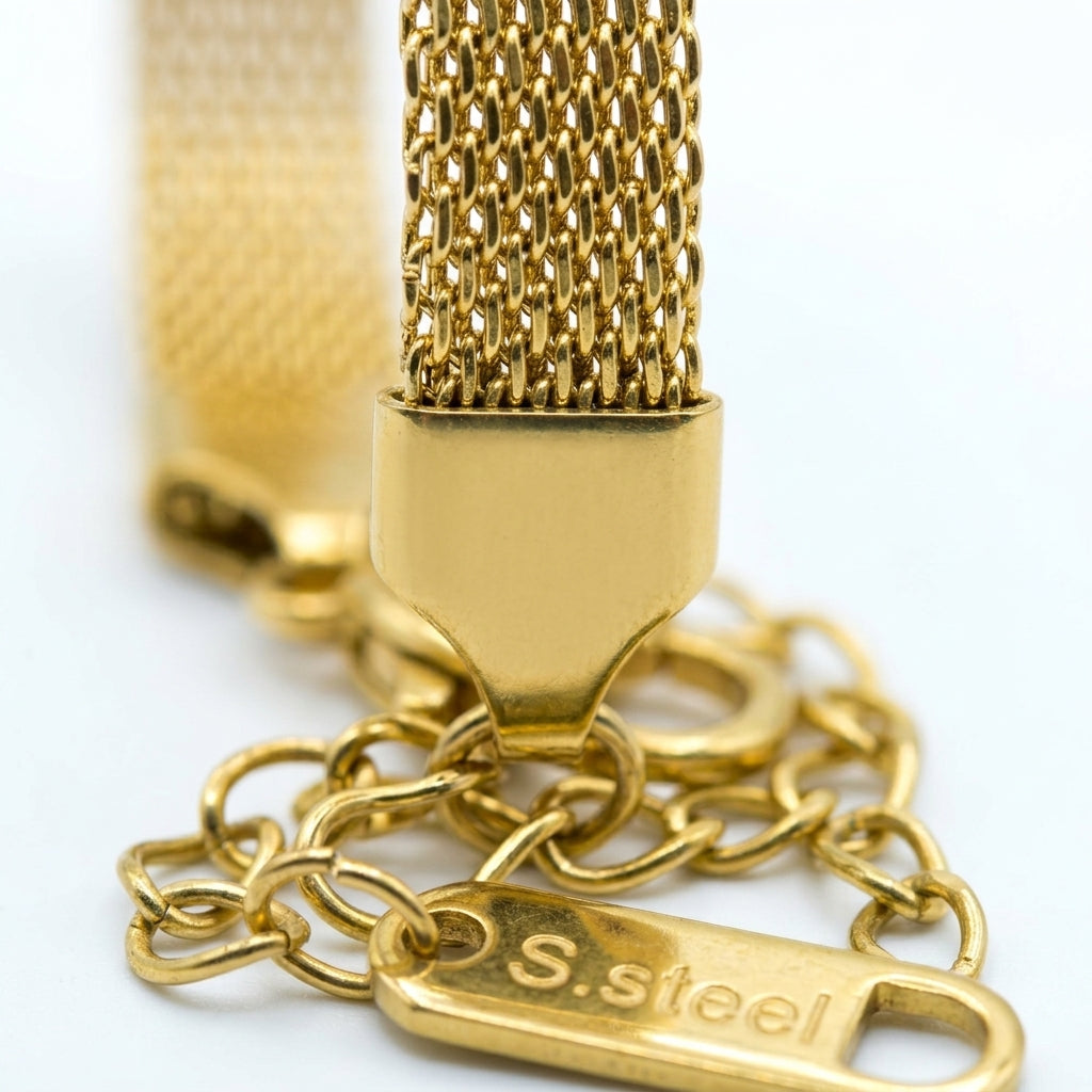 สร้อยข้อมือสแตนเลสแท้ ลายเมชเชนถักพรีเมียม (Premium Woven Mesh Chain Bracelet)