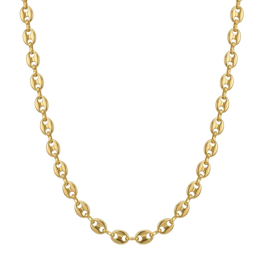 สร้อยคอสแตนเลสแท้ ลายคอฟฟี่บีนพรีเมียม (Premium Coffee Bean Chain Necklace)