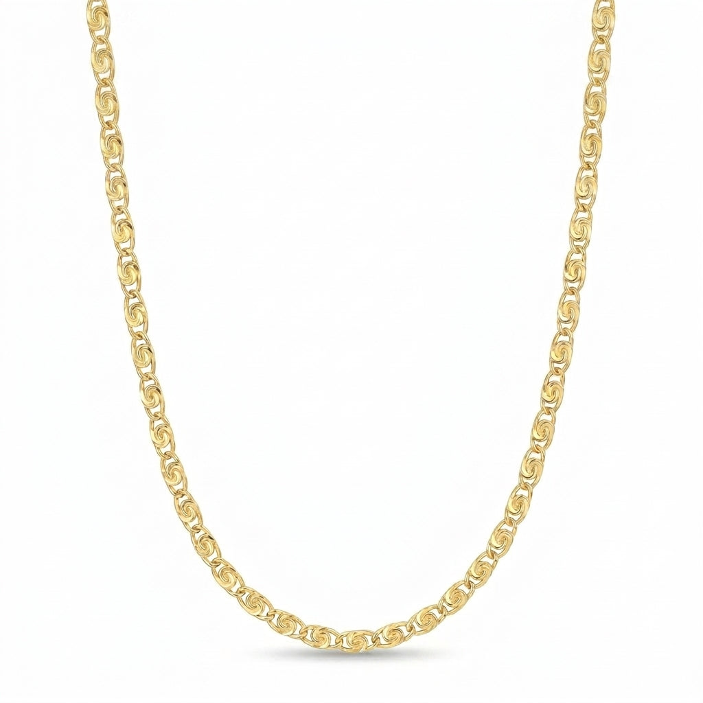 สร้อยคอสแตนเลสแท้ ลายสเนลทวิสต์พรีเมียม (Premium Snail Twist Chain Necklace)