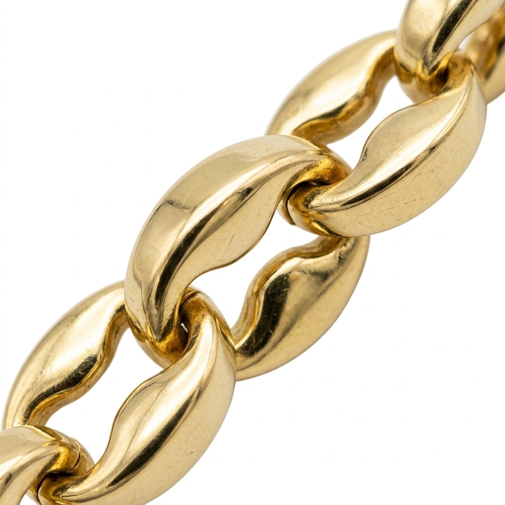 สร้อยคอสแตนเลสแท้ ลายมารีน่าแบนโมเดิร์น (Premium Flat Marina Chain Necklace)