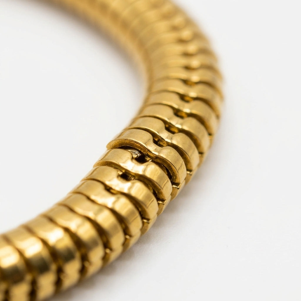 สร้อยข้อมือสแตนเลสแท้ ลายสเน็คบราสเลทพรีเมียม (Premium Round Snake Chain Bracelet)