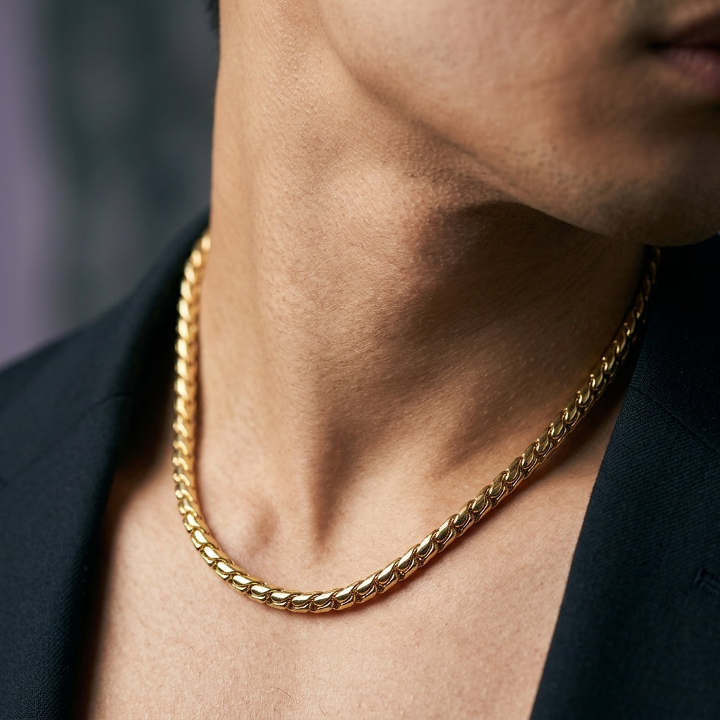 สร้อยคอสแตนเลสแท้ ลายสเน็คพรีเมียม (Premium Snake Chain Necklace)