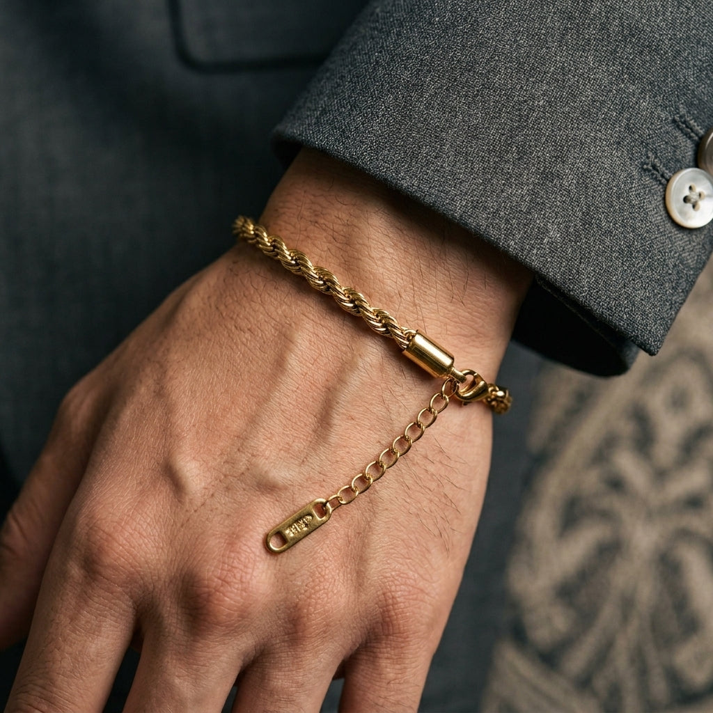 สร้อยข้อมือสแตนเลสแท้ ลายเกลียวเชือกพรีเมียม (Premium Rope Chain Bracelet)