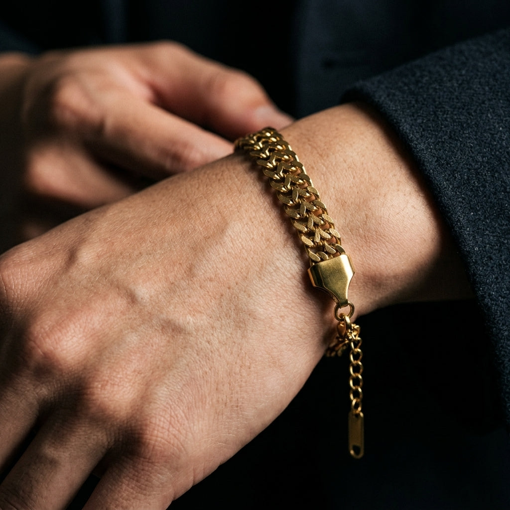 สร้อยข้อมือสแตนเลสแท้ ลายดับเบิ้ลแฟรงโก้พรีเมียม (Premium Double Franco Chain Bracelet)