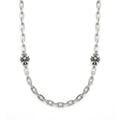 สร้อยคอสแตนเลสแท้ ลายโซ่สมอประดับกางเขนกอธิครมดำ (Gothic Cross Antique Silver Anchor Chain)