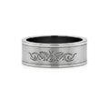 แหวนสแตนเลสแท้ สลักลายไทรบัลขัดด้านซาติน (Classic Matte Satin Tribal Engraved Band Ring)